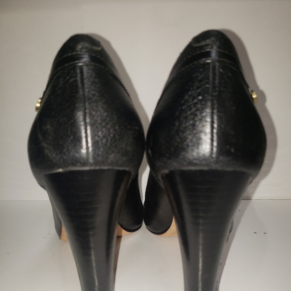 COLE Haan Black Leather Heels 8.5B - Picture 2 of 8